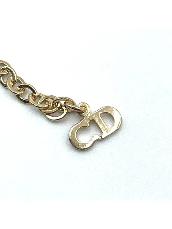 Dior CD Logo Rhinestone Necklace